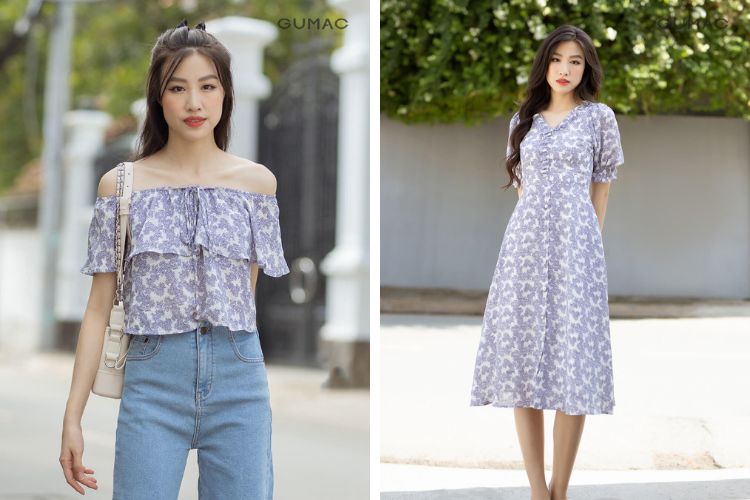 mix đồ với màu tím
