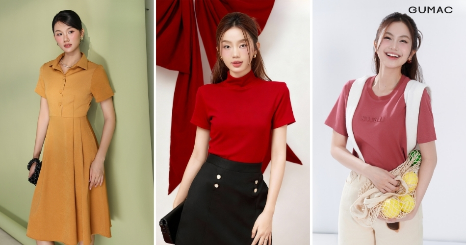 chon trang phuc hop voi vi mau cam cho nu menh hoa