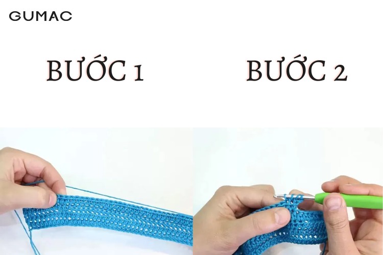Bước 1 và bước 2 móc áo croptop