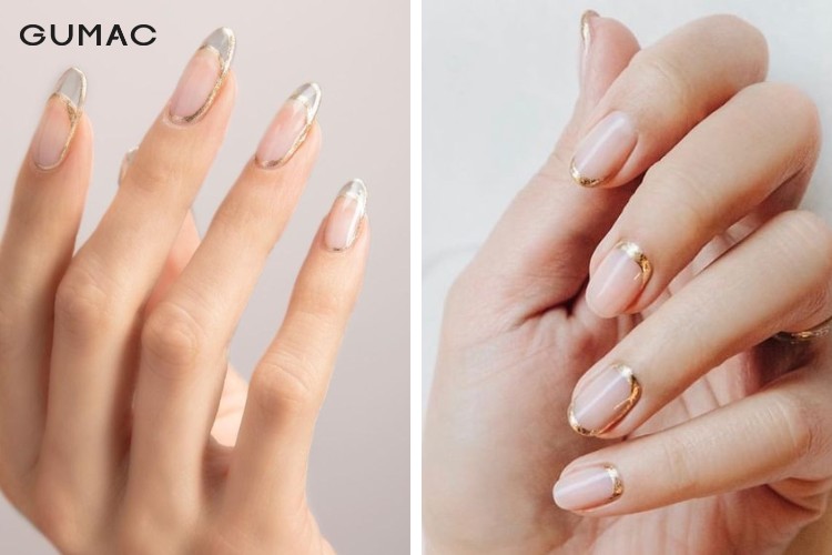 Mẫu nail công sở kẻ viền