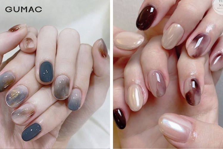 Mẫu nail công sở vân đá