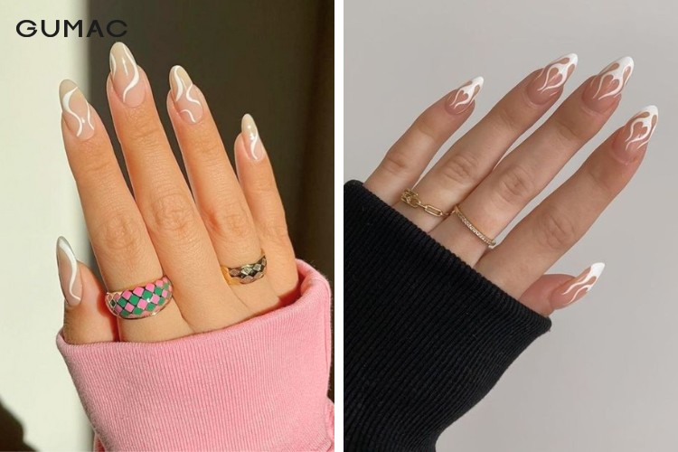 Mẫu nail công sở hình khối đơn giản
