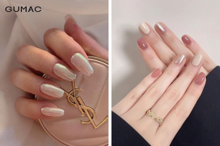 Mẫu nail công sở màu nude