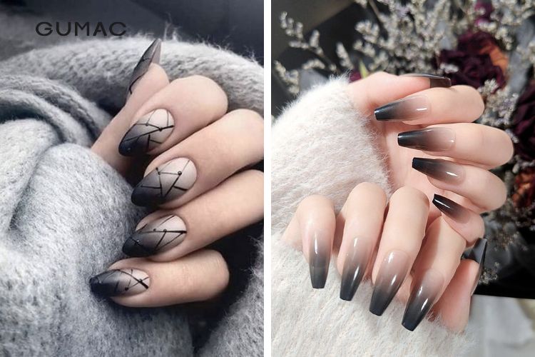 Các mẫu nail đen ombre mới lạ
