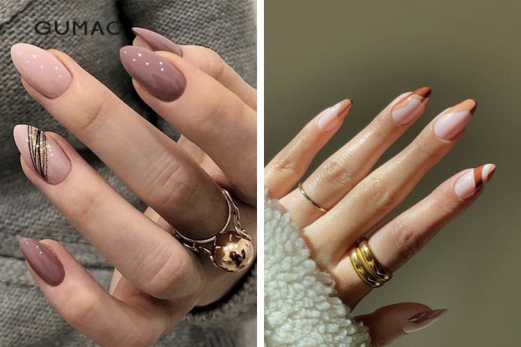 Kiểu nail nâu tây phong cách Pháp