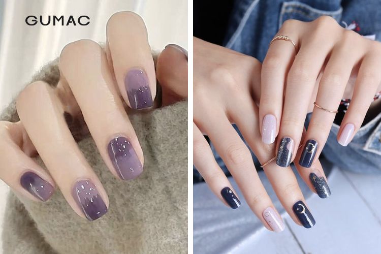 Kiểu nail tím than độc đáo