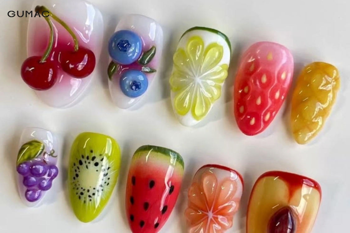 mau nail fruit salad 3d