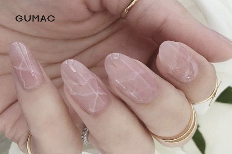 Các mẫu nail vân đá hồng
