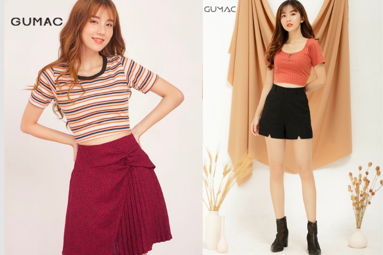Áo croptop kết hợp chân váy