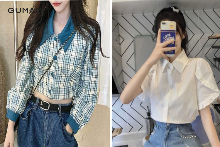 ao so mi kieu croptop