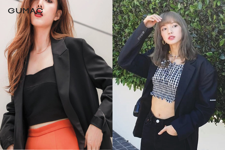 ao croptop cung blazer vest dang cap sang trong