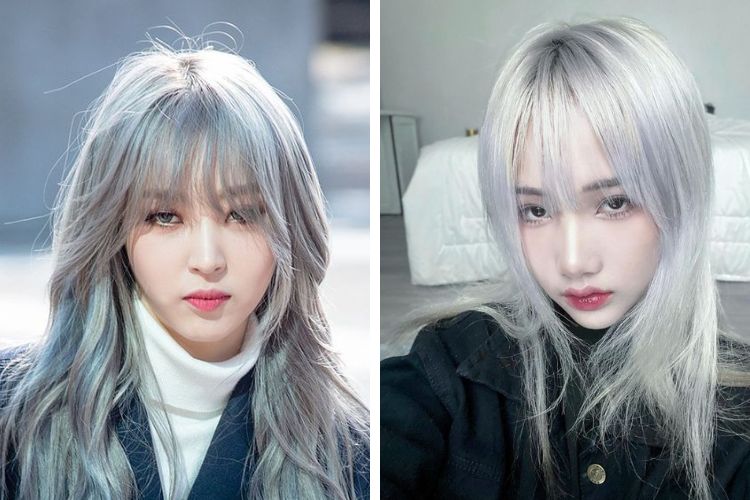 tóc dài màu bạch kim