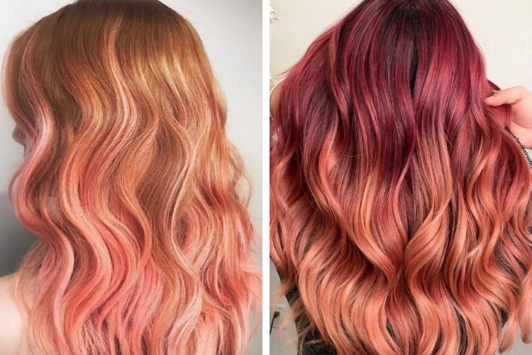  Nhuộm balayage màu rose gold