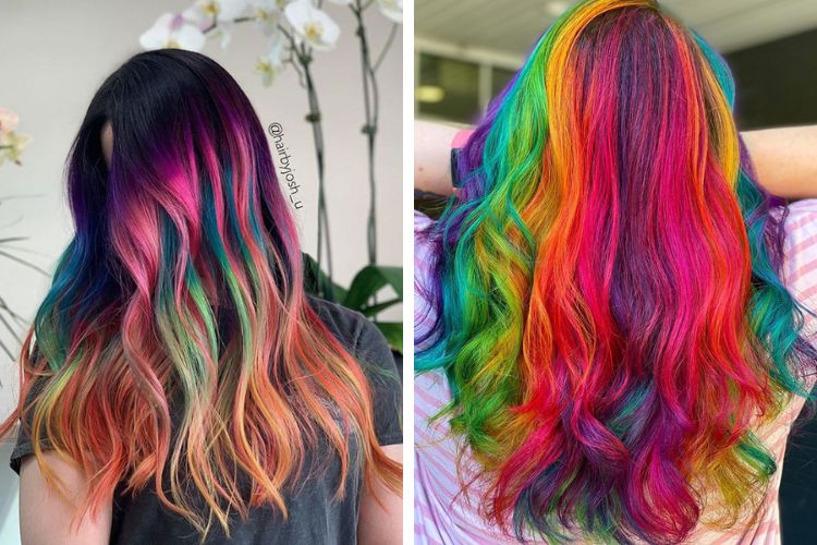  Nhuộm tóc balayage Midnight Rainbow 