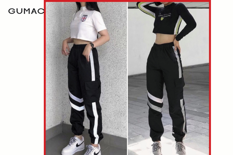 Phối quần jogger phát quang độc đáo cùng áo croptop ôm gợi cảm