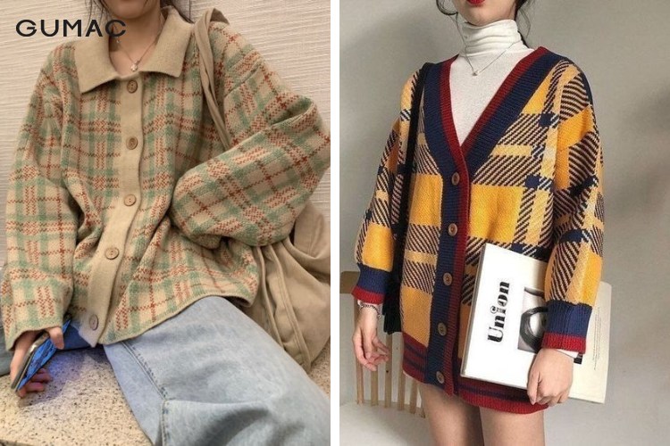 Áo cardigan họa tiết nổi bật