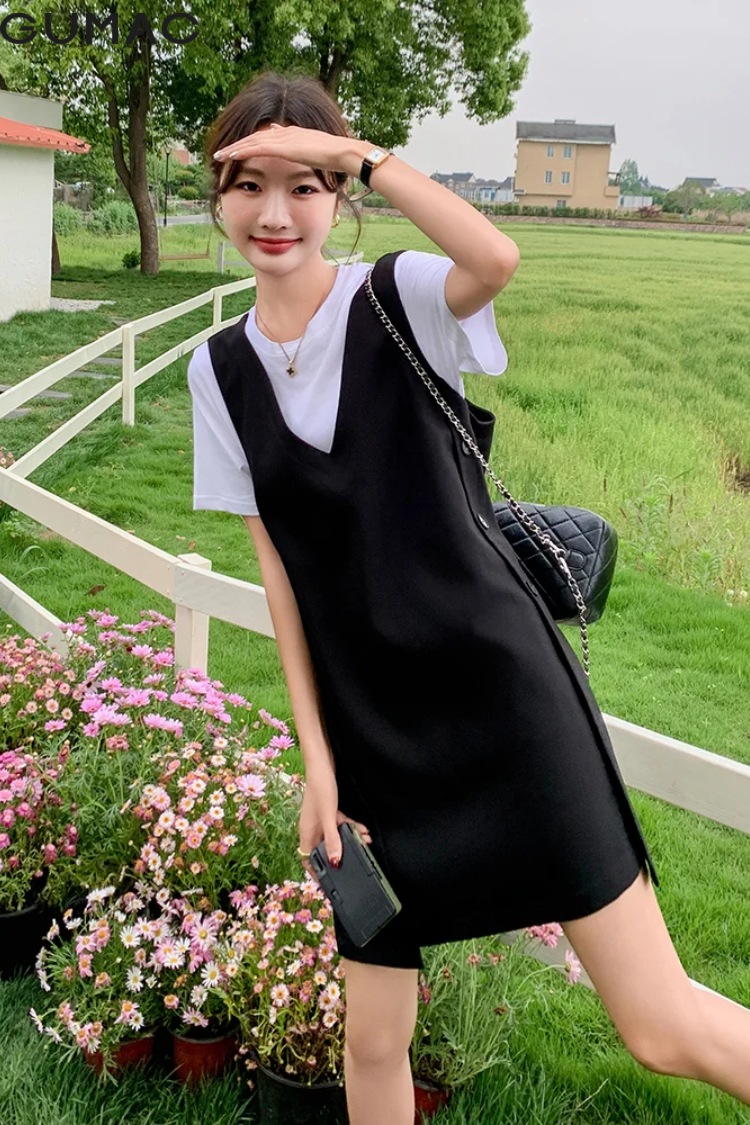 Ao thun tay ngan phoi voi vay yem