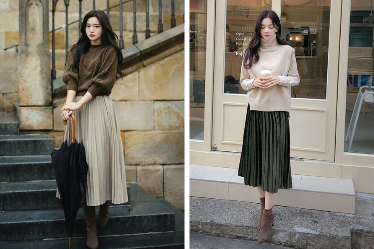 Phối đồ đi Đà Lạt cho nữ mùa lạnh và áo len