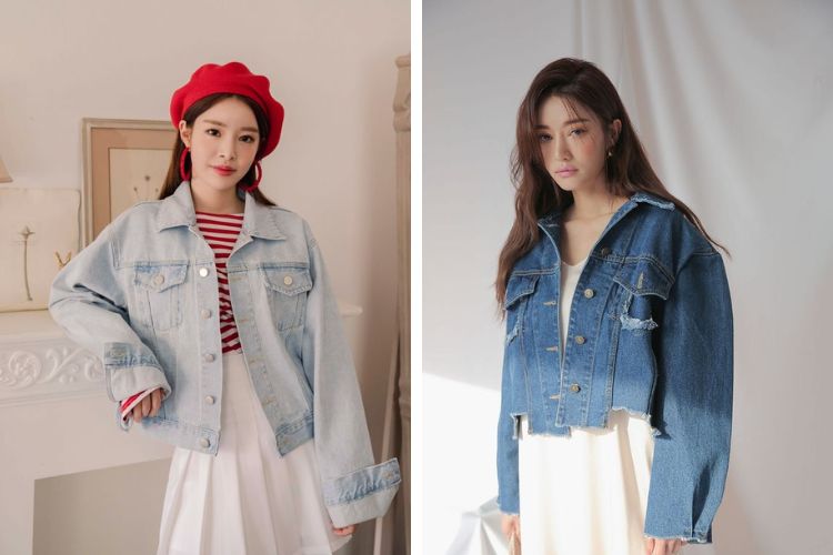 Phối đồ đi Đà Lạt cho nữ mùa lạnh với áo denim