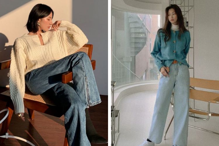 Phối đồ đi Đà Lạt cho nữ mùa lạnh áo len cổ cao