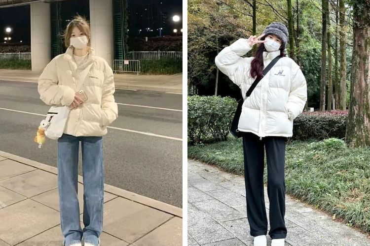 Phối đồ đi Đà Lạt cho nữ mùa lạnh với áo phao