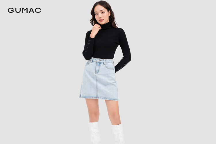 Quần jean kết hợp áo khoác phao và giày boot