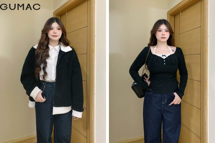 Phối đồ Tết cho nữ mập với quần và áo