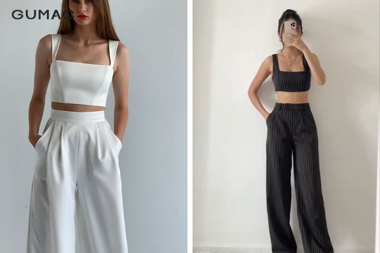 Áo cổ vuông 2 dây