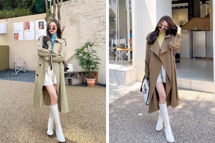Phối đồ với áo len cổ lọ