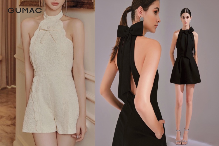 Jumpsuit cổ yếm ngắn