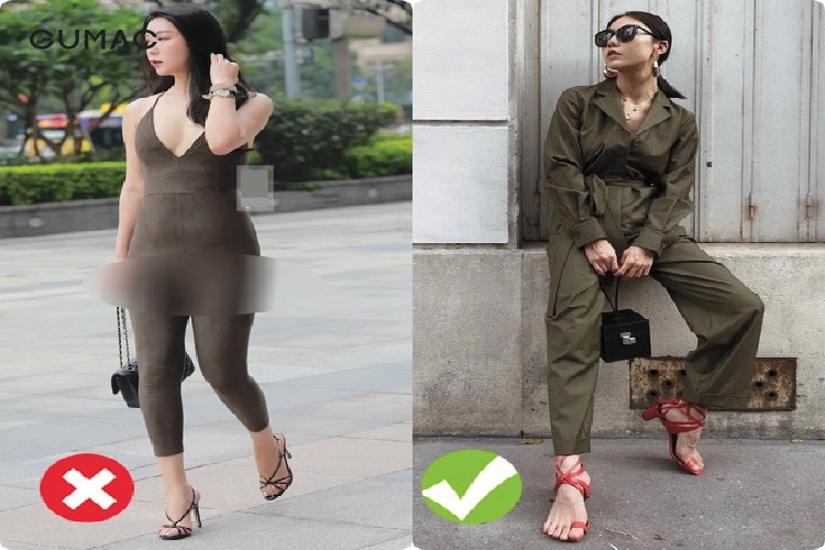 Không nên mặc jumpsuit quá bó sát