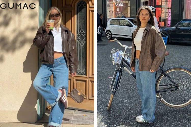 phối áo bomber và quần baggy