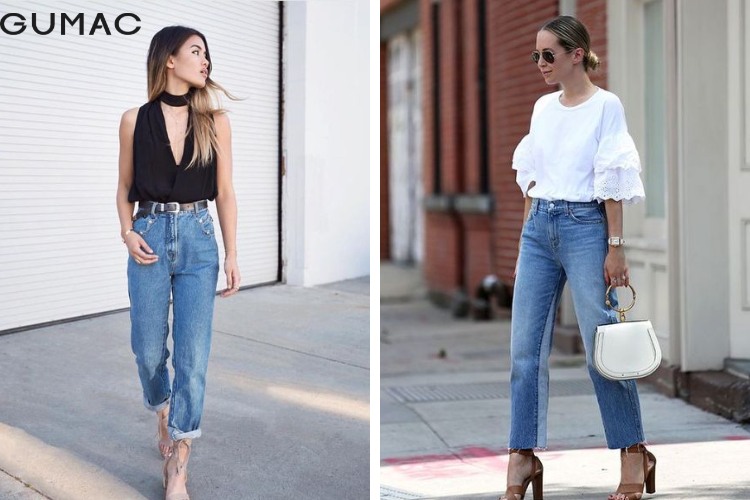 phối áo kiểu thiết kế với quần jeans