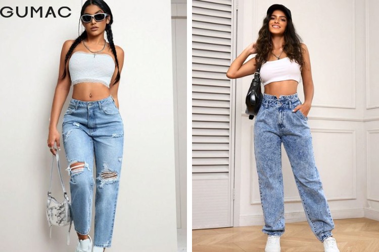phối áo ống với quần baggy jeans