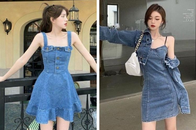 váy jeans quyến rũ