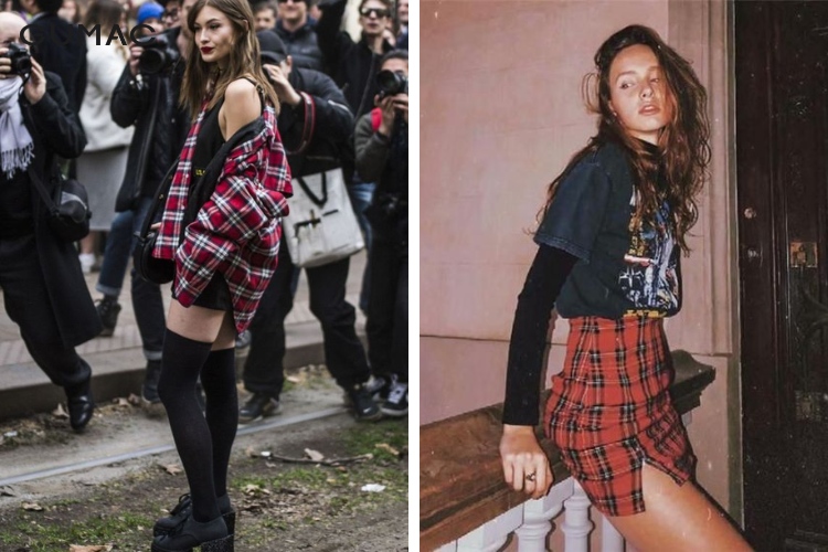 Áo sơ mi caro cho thời trang grunge sành điệu