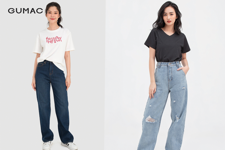 Quần Jeans ống rộng