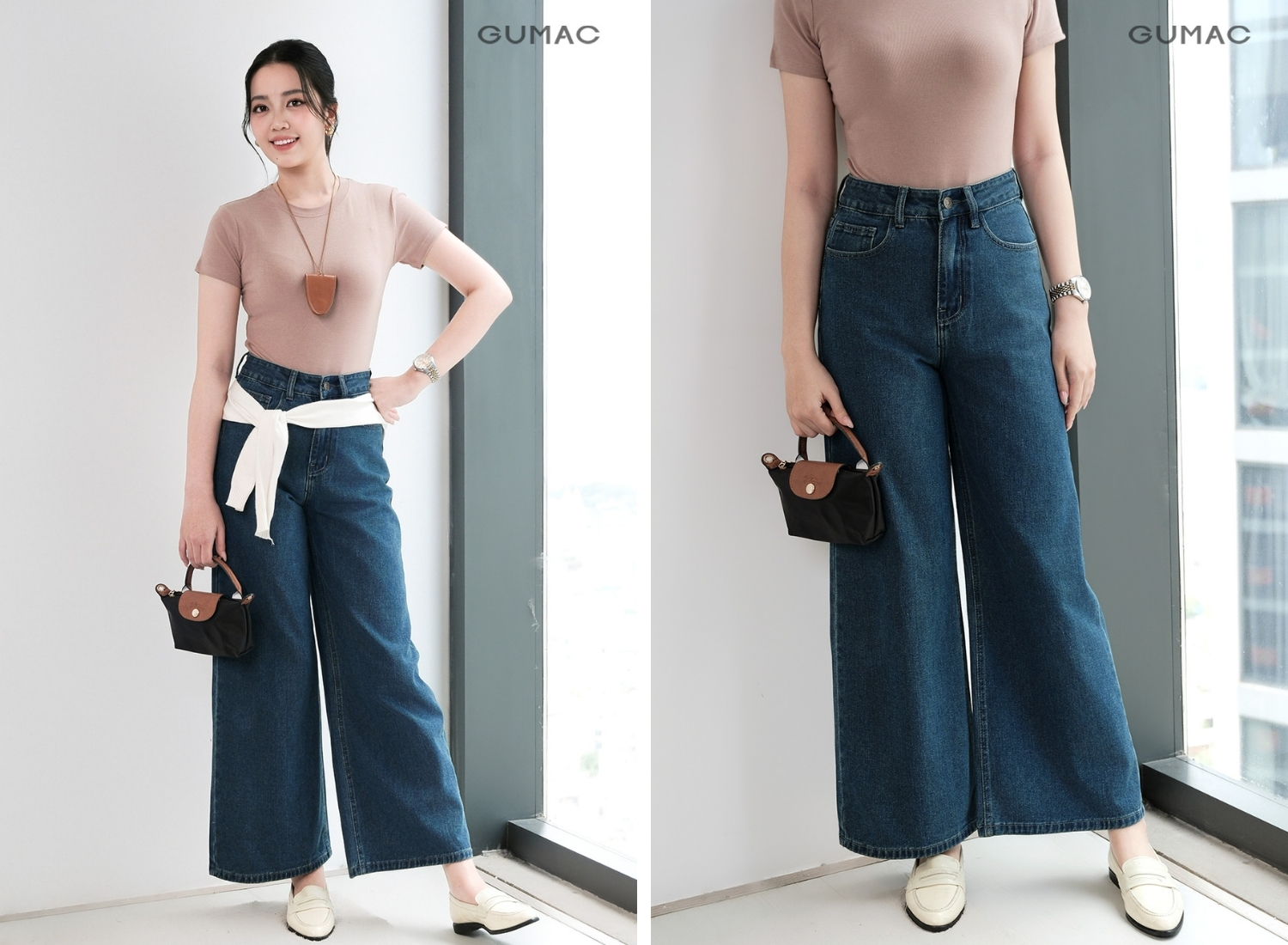 quan jean nu gumac ong suong hang hieu