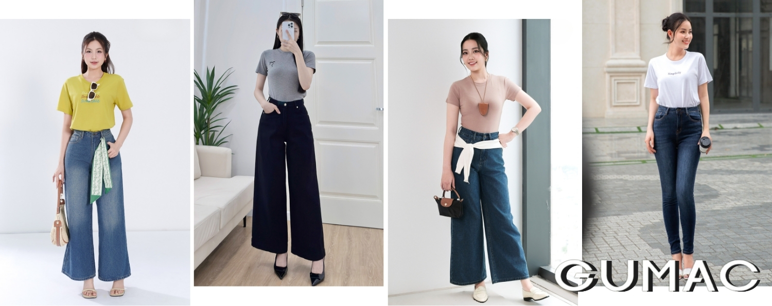 top nhung mau quan jean nu dep tre trung moi nhat cua gumac
