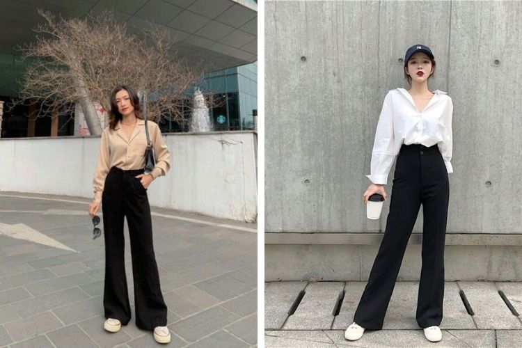 Quần ống loe nên đi giày sục