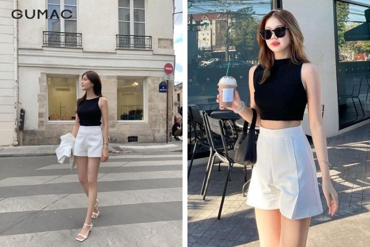 Quần tây ngắn mặc với áo thun