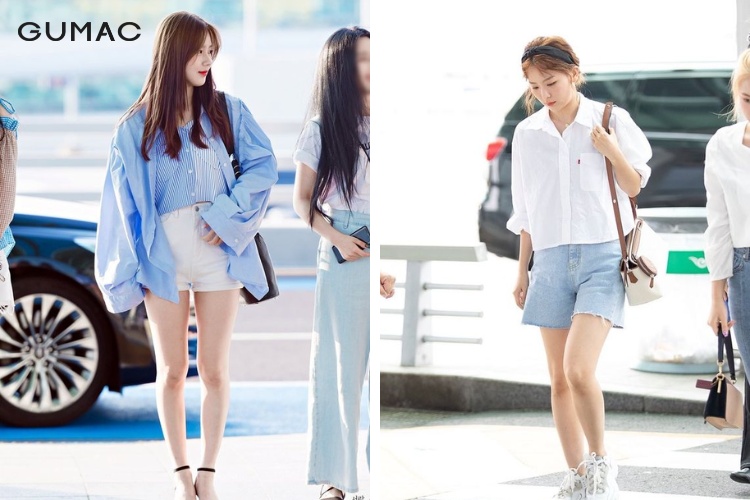 Thời trang sân bay mùa hè với quần short trẻ trung