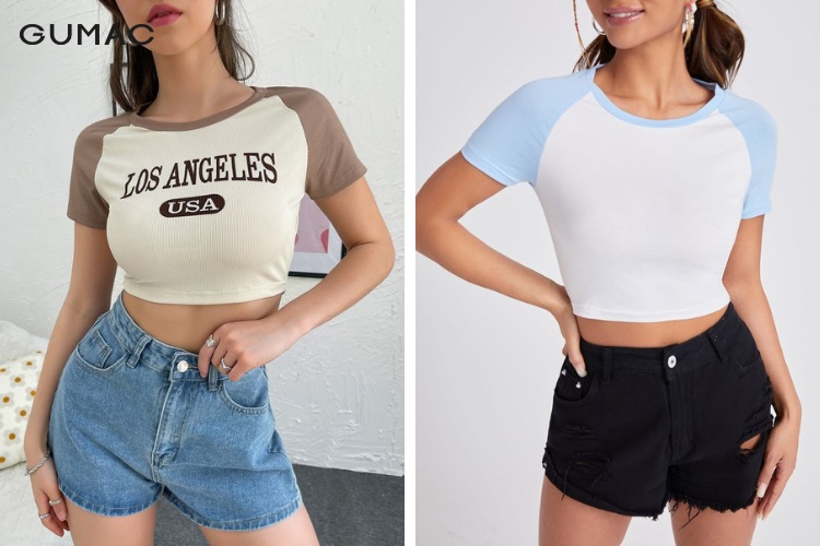 Phối raglan cùng quần short năng động