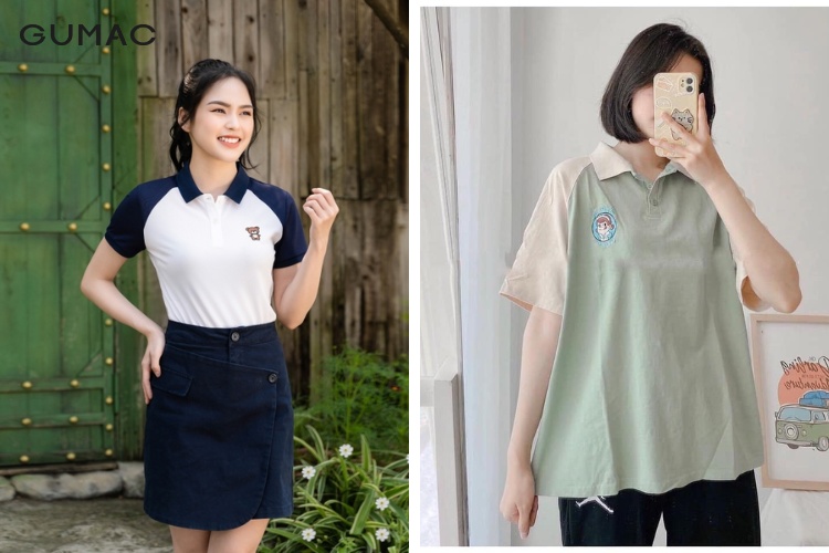 Raglan shirt polo