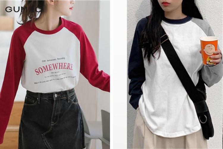 Bận chân váy dài midi cùng áo raglan