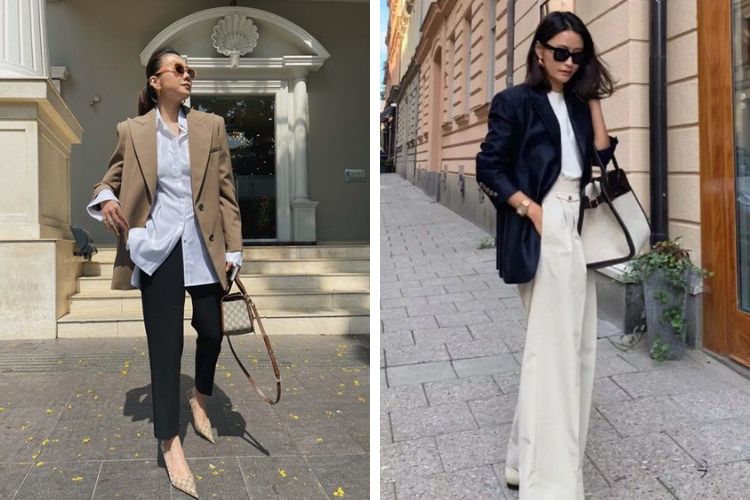 Áo blazer phối quần âu