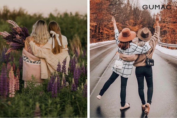 Tạo dáng chụp từ sau lưng