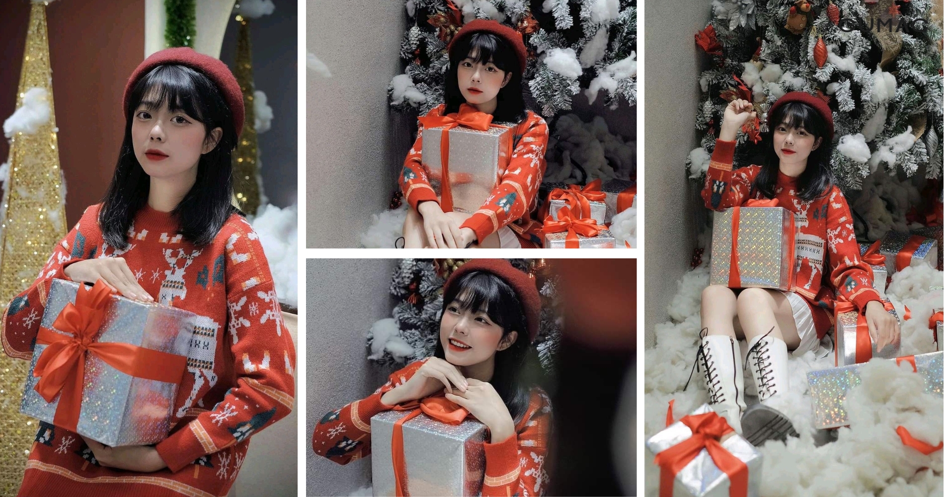 tao dang chup anh noel tay cam hop qua dang yeu