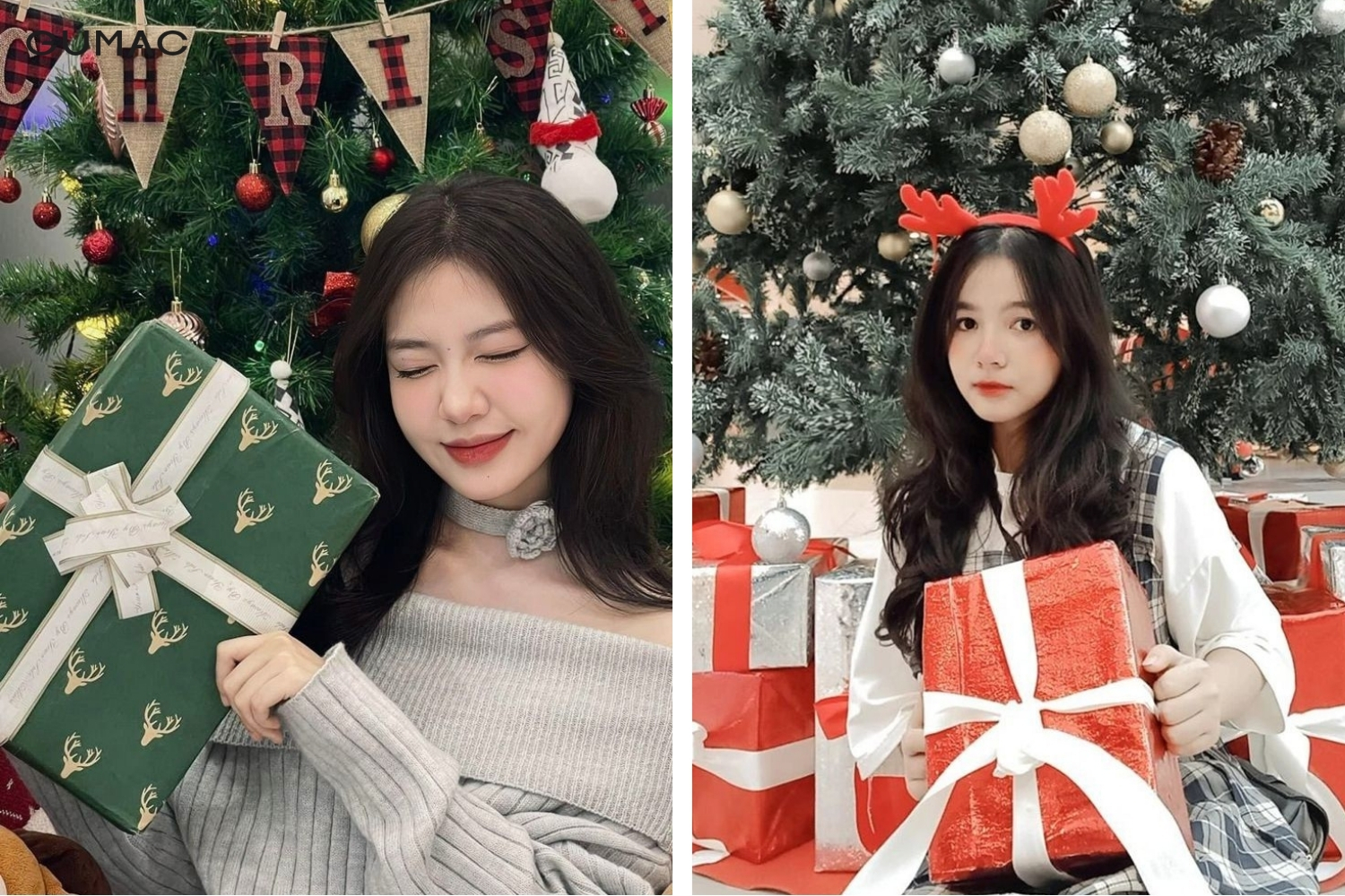 cach tao dang chup anh noel voi hop qua