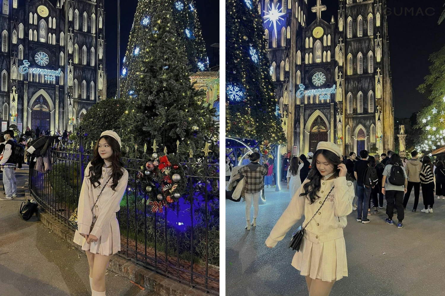 tao dang chup anh noel truoc cong thanh duong nha tho